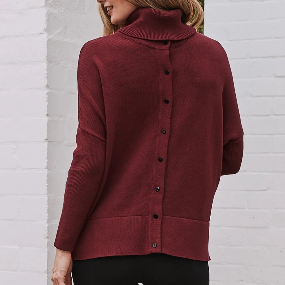 Burgundy Maternity Reversible Sweater for Women